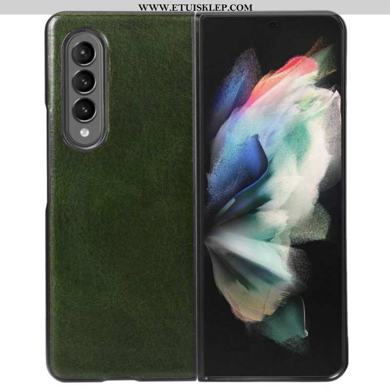 Etui do Samsung Galaxy Z Fold 4 Klasyczna Oryginalna Skóra Bydlęca